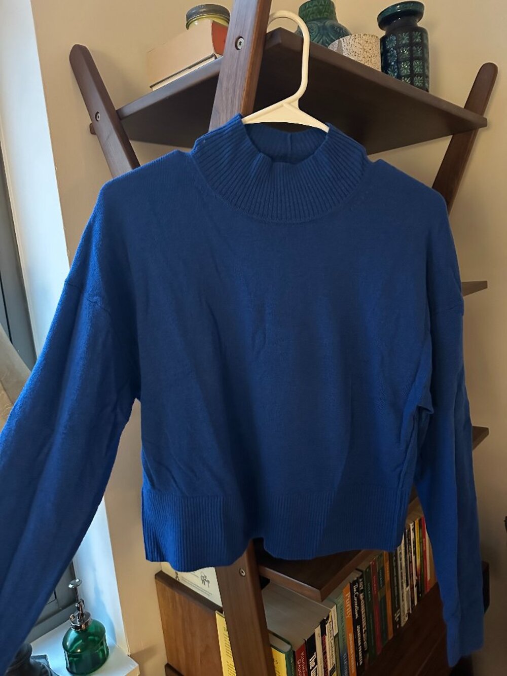 Everlane Ultramarine Blue Wool & Yak Hair Mock Neck Sweater
